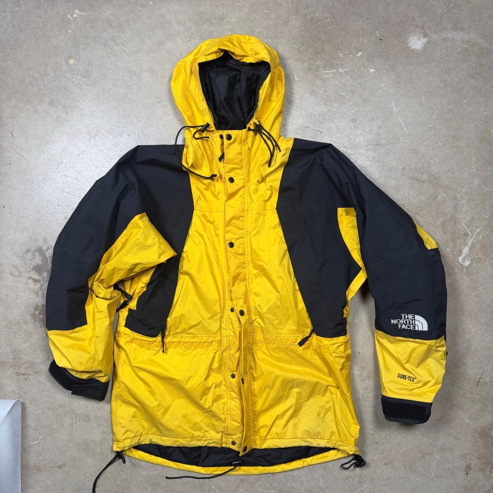 Vintage The North Face Mountain Light Gore-Tex Jacket Yellow Black Mens Large